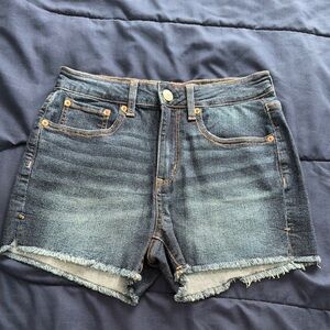 Denim Frayed Hem Women's Shorts